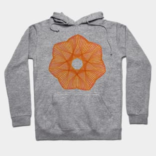 Spirograph Pink and Orange Blossom Pattern Hoodie